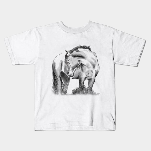 Horse Kids T-Shirt by JulietLake